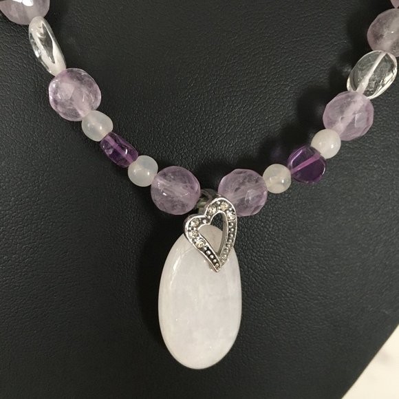 Semi-Precious Amethyst Necklace & Bracelet Set - Picture 3 of 9